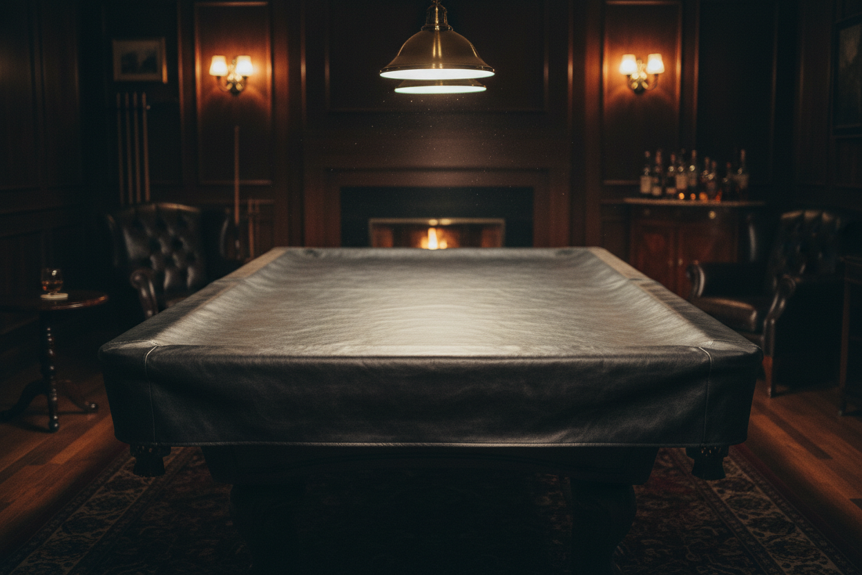 image of a pool table cover on a pool table cenamartic